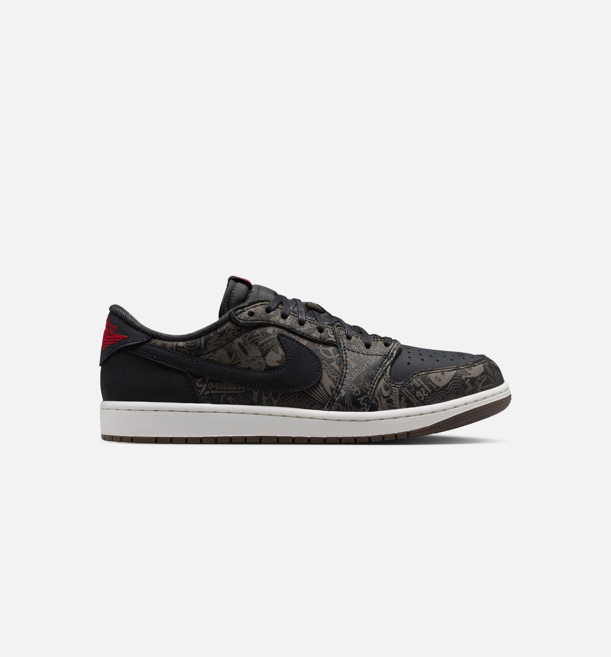 Air Jordan 1 Retro Low OG Laser Black and Varsity Red Men's Sneakers