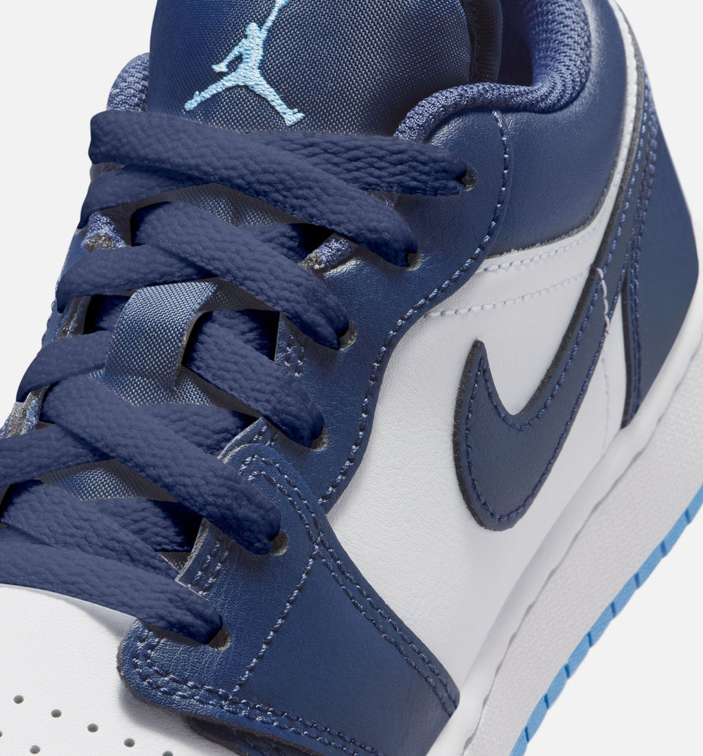 Air Jordan 1 Low Grade School Sneakers – Midnight Navy / University Blue / White