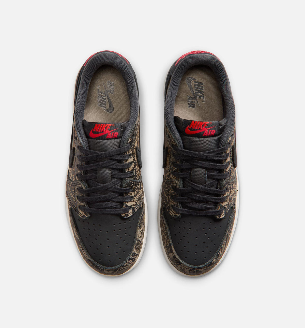 Air Jordan 1 Retro Low OG Laser Black and Varsity Red Grade School Sneakers