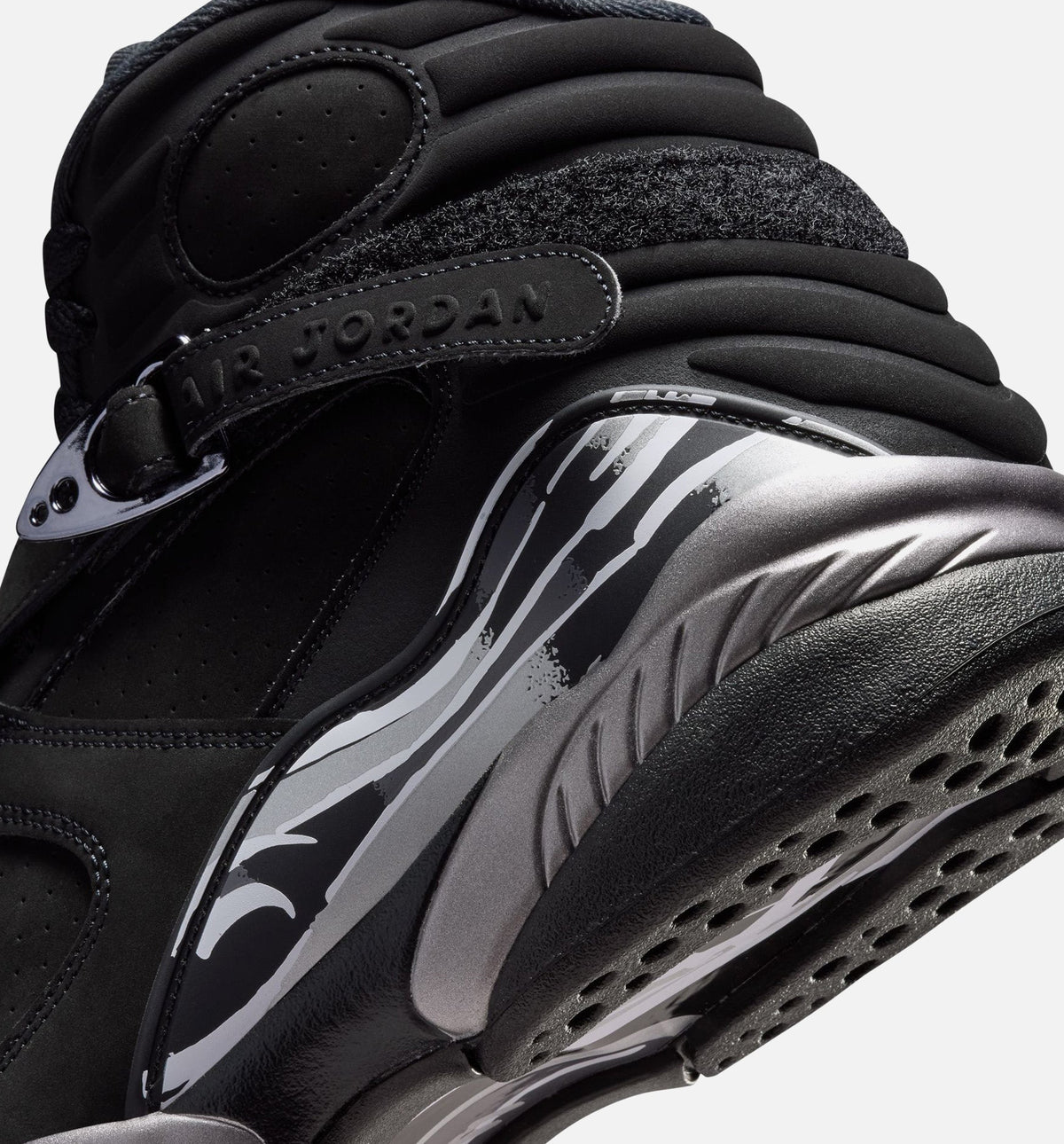 Air Jordan 8 Retro Chrome Black and Light Graphite Men's