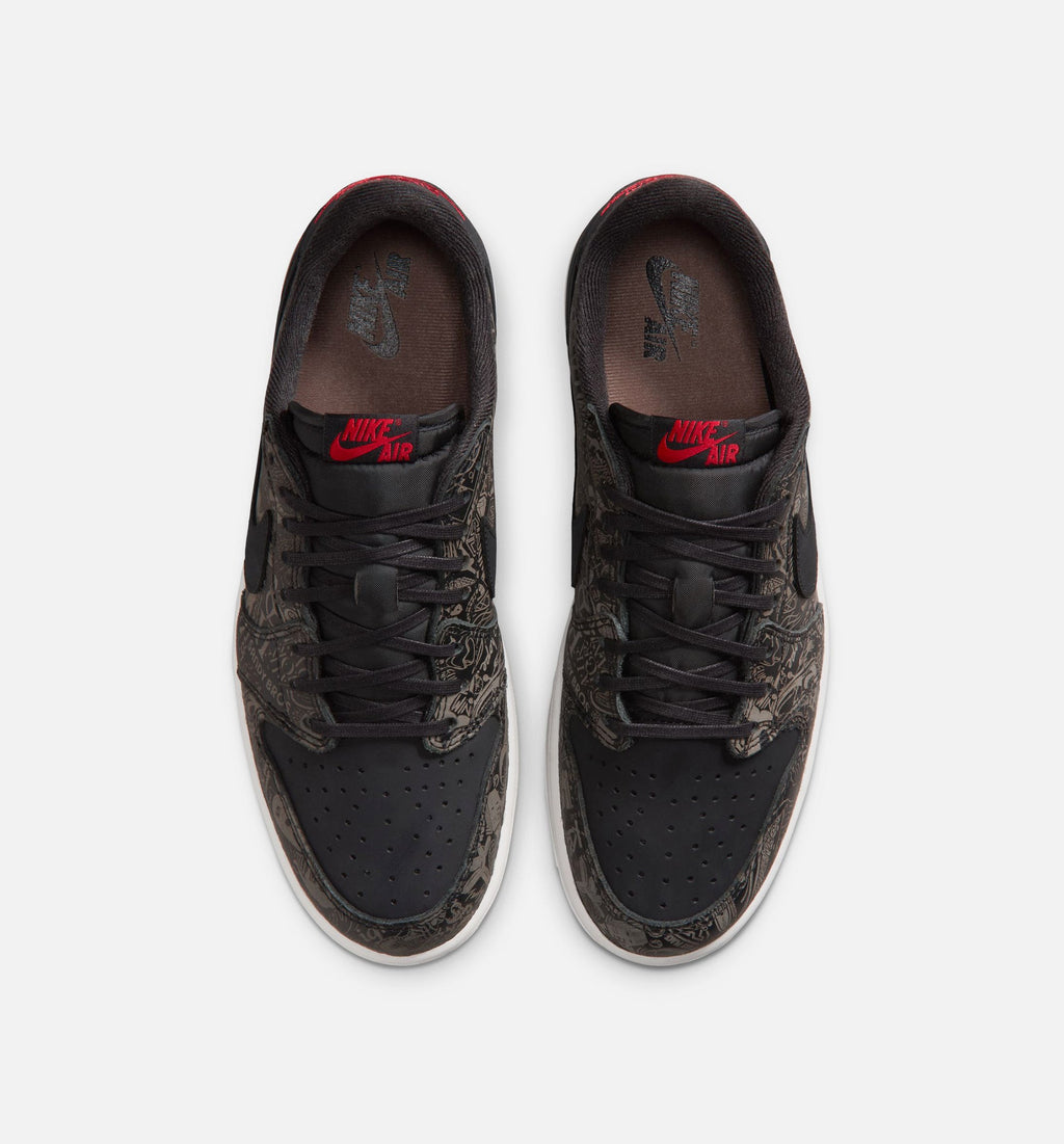 Air Jordan 1 Retro Low OG Laser Black and Varsity Red Men's Sneakers