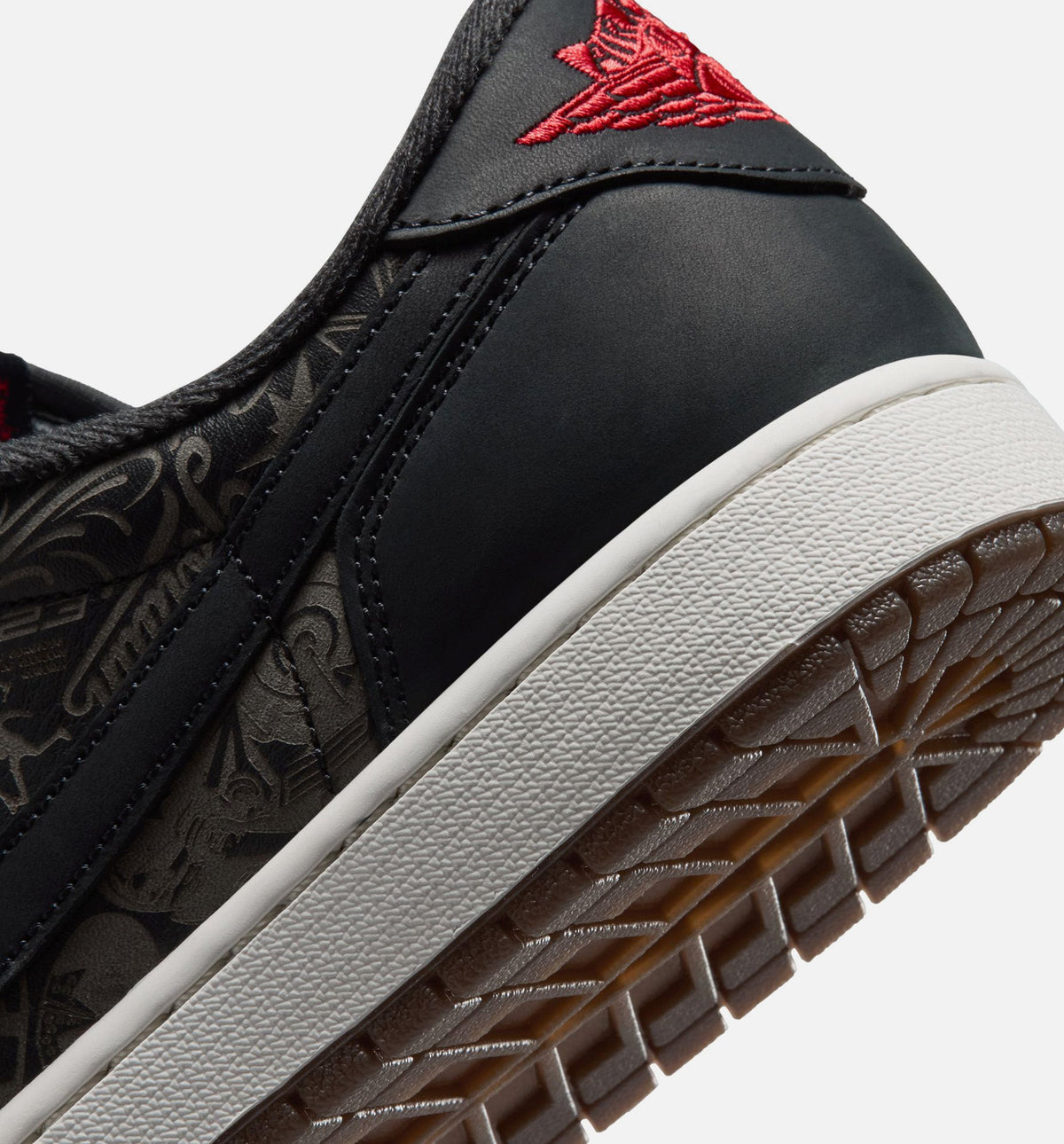 Air Jordan 1 Retro Low OG Laser Black and Varsity Red Men's Sneakers