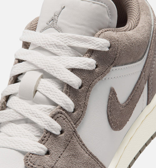 Air Jordan 1 Low Grade School Sneakers - Olive Grey / Enigma Stone / Summit White