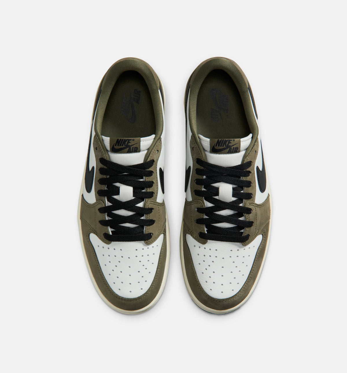 Air Jordan 1 Low OG Men's Sneakers - Medium Olive / Summit White