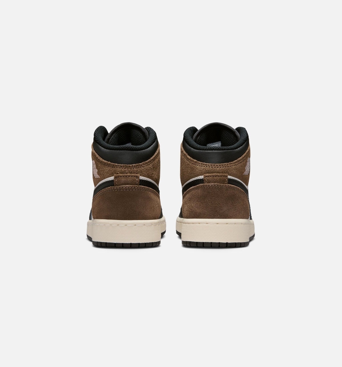 Air Jordan 1 Mid Grade School Sneakers - Black / Phantom / Palomino / University Red
