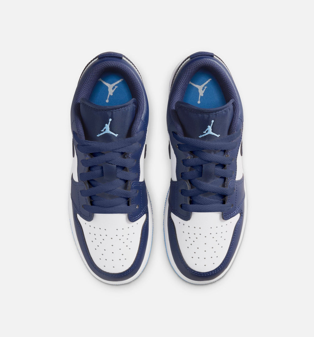Air Jordan 1 Low Grade School Sneakers – Midnight Navy / University Blue / White