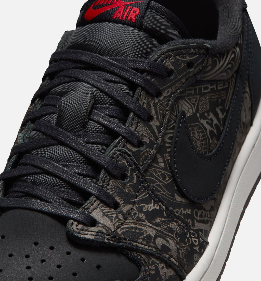 Air Jordan 1 Retro Low OG Laser Black and Varsity Red Men's Sneakers