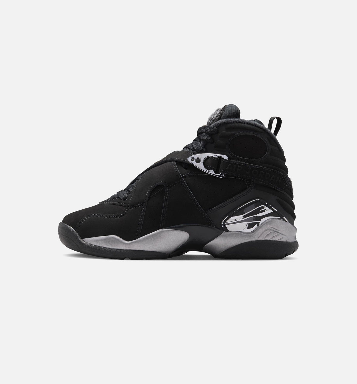 Air Jordan 8 Retro Chrome Black and Light Graphite Grade School