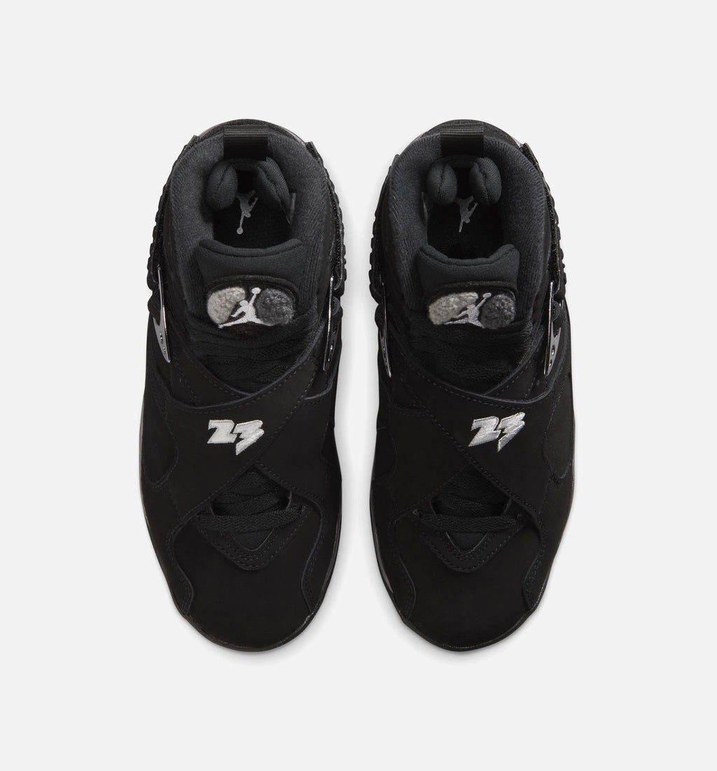 Air Jordan 8 Retro Chrome Black and Light Graphite Grade School